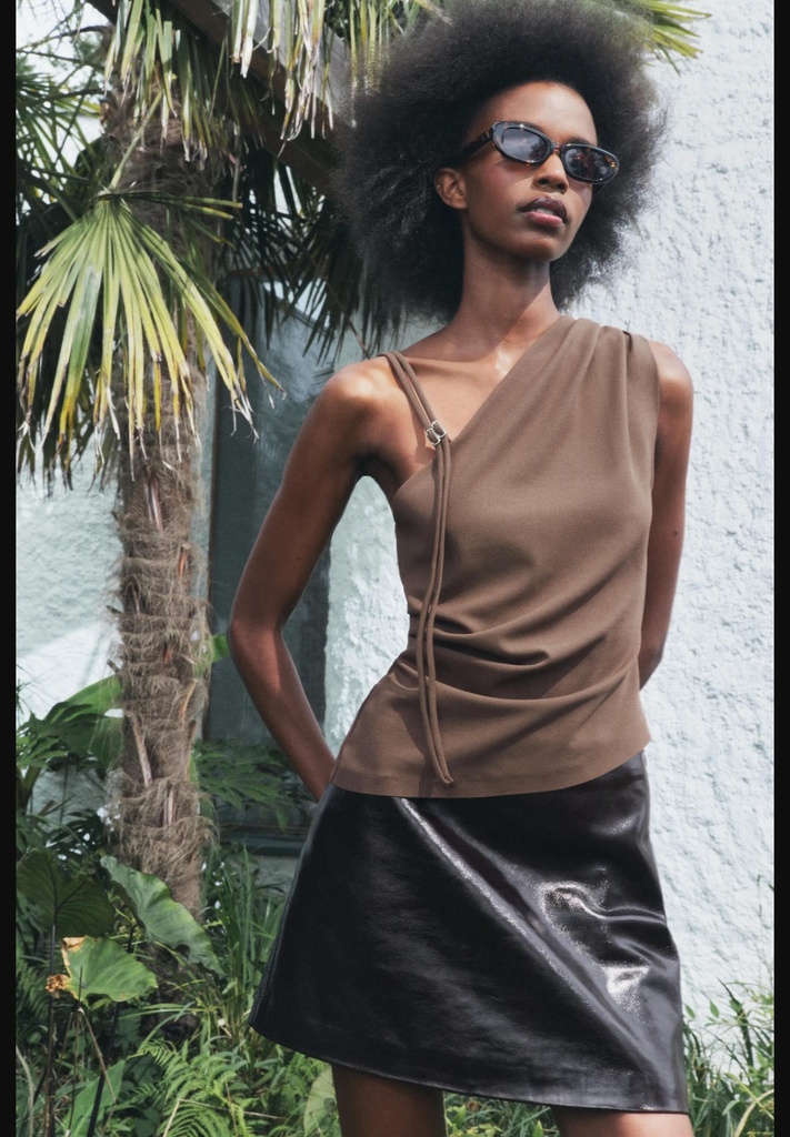 Асимметричный драпированный топ ZARA 1165/499