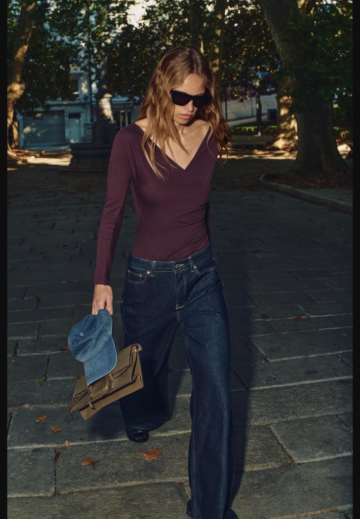 Боди с драпировкой на запах ZARA 4174/671