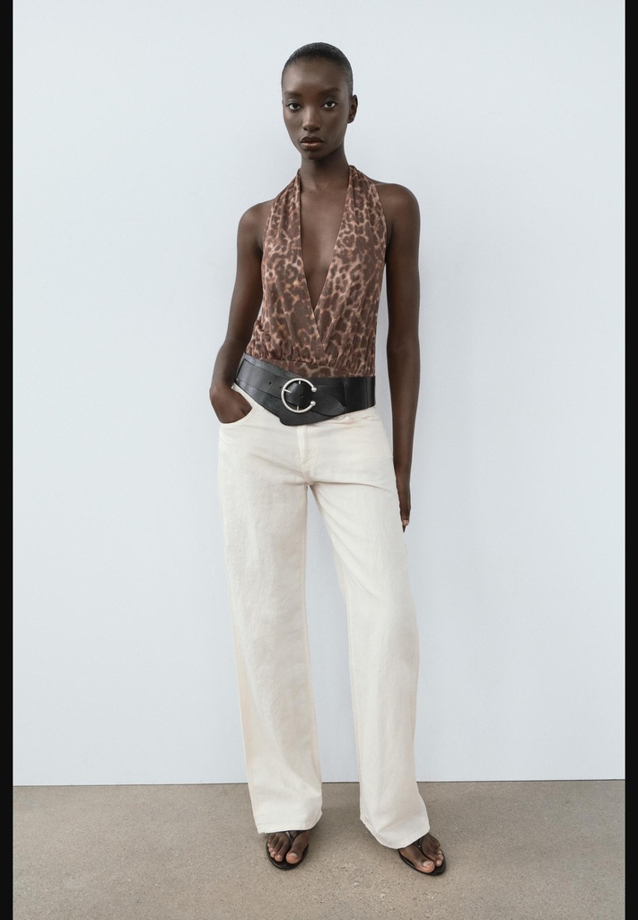Боди с тюлевым шарфом на бретельках ZARA 5039/258
