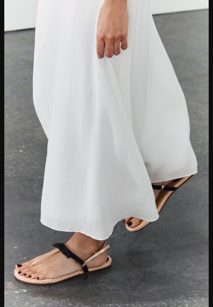 Босоножки из металла с контрастным бантом ZARA 1624/410