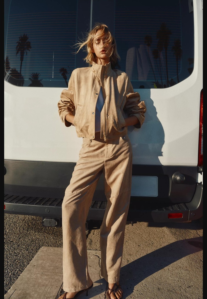 Брюки прямого кроя из искусственной замши ZARA 3046/220
