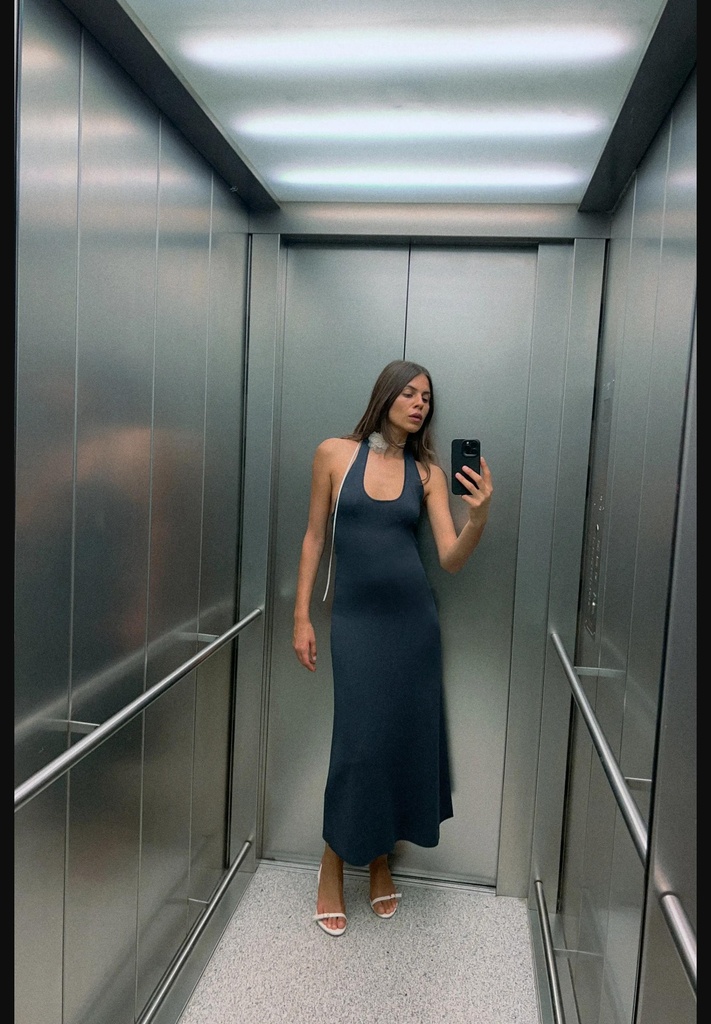 Вязаное миди-платье на бретельках ZARA 3471/007