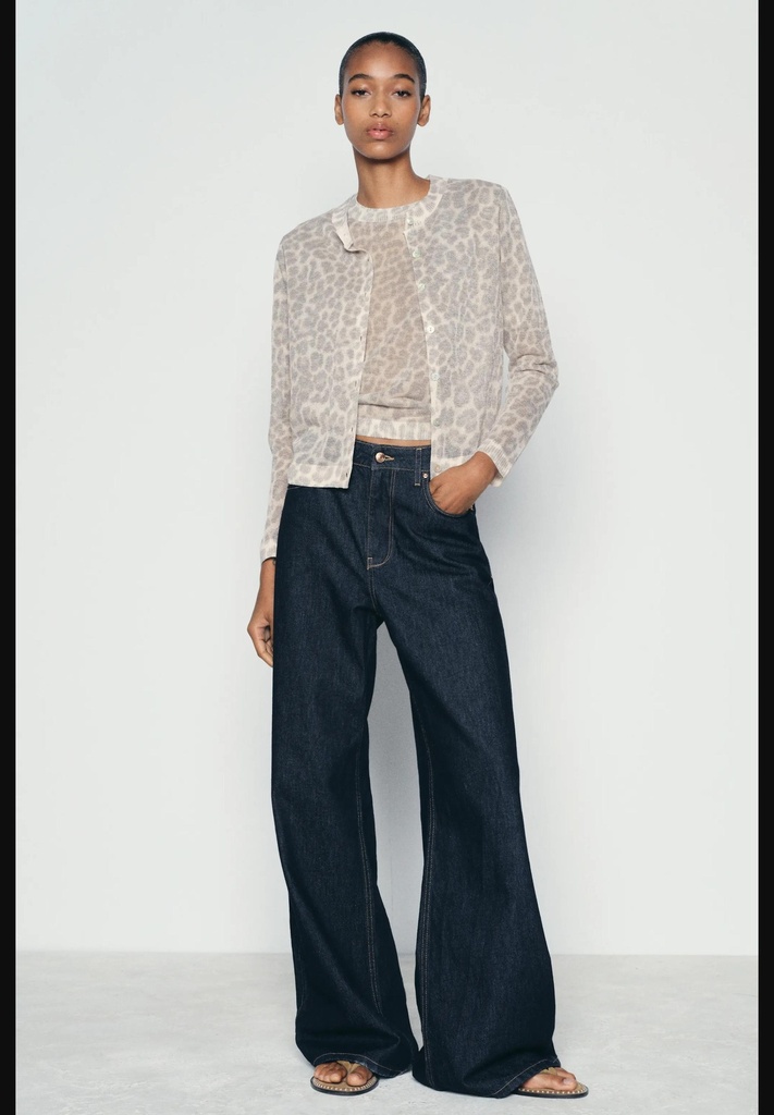 Вязаный кардиган с животным принтом ZARA 1822/008