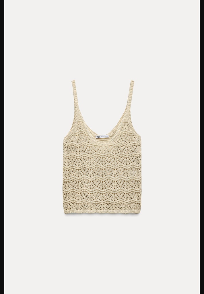 Вязаный крючком топ на тонких бретелях ZARA 4813/817