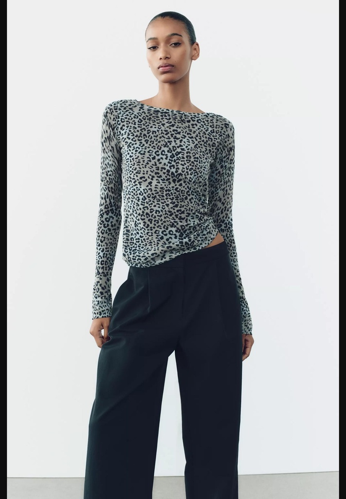 Вязаный топ с животным принтом ZARA 2893/128