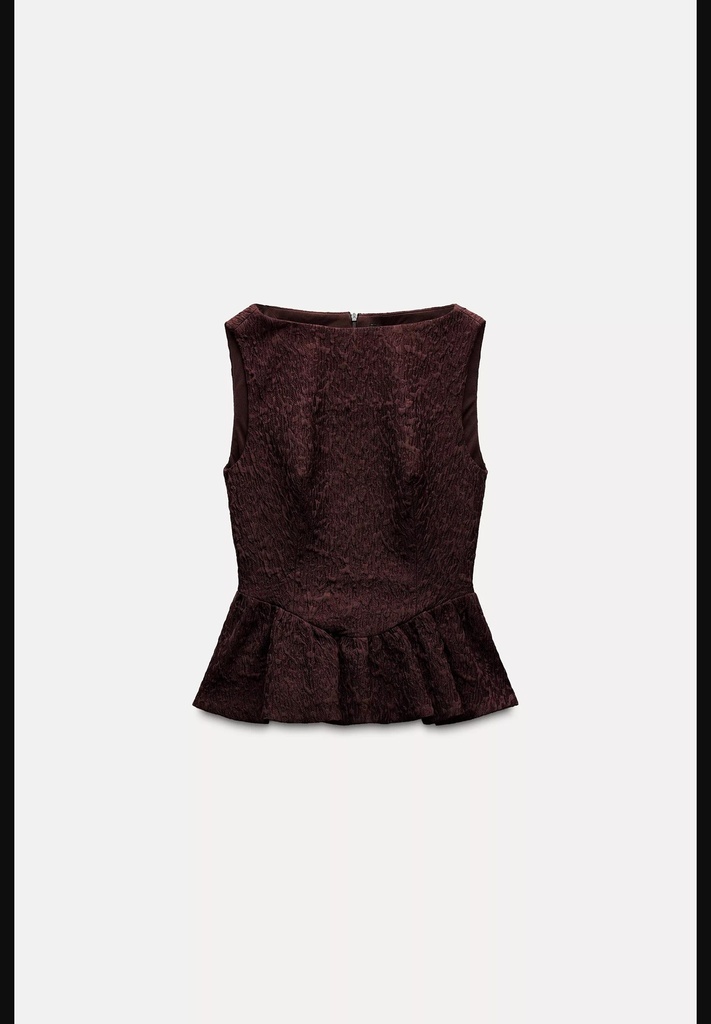 Жаккардовый топ с оборками ZARA 4661/115