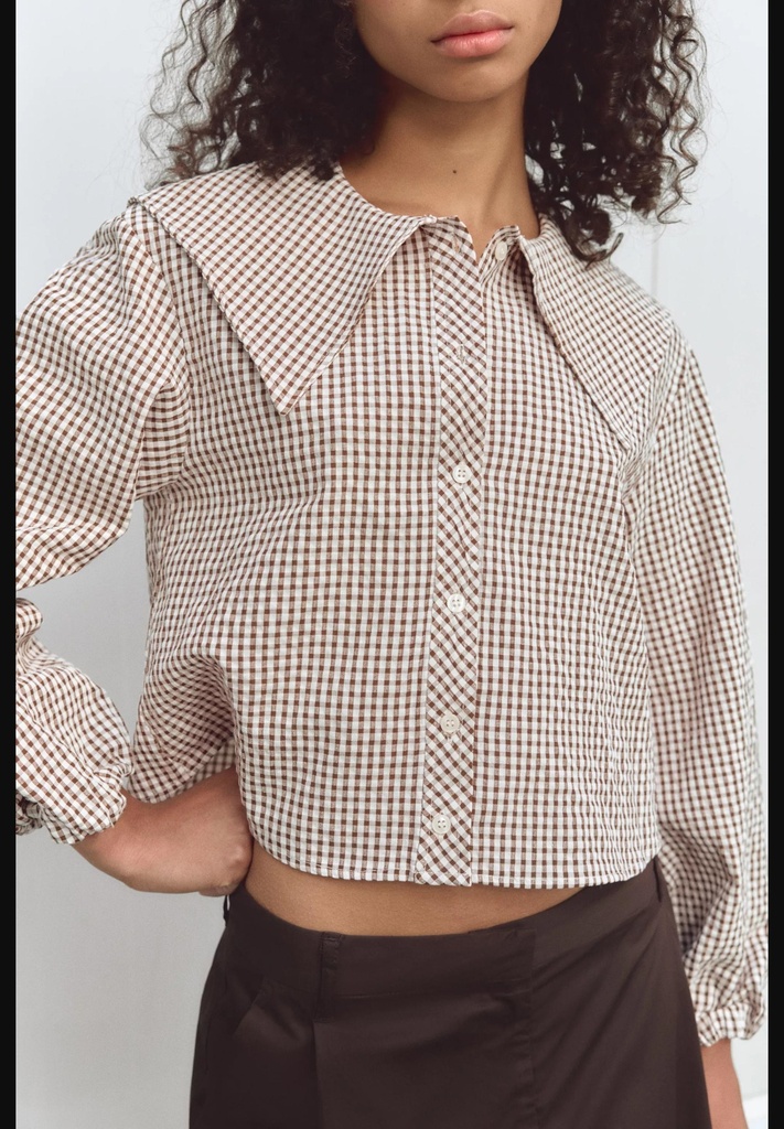 Клетчатая рубашка с воротником "питер пэн" ZARA 4661/108
