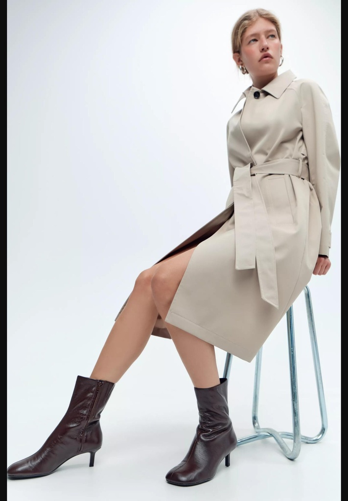 Кожаные ботильоны на высоком каблуке ZARA 1130/410