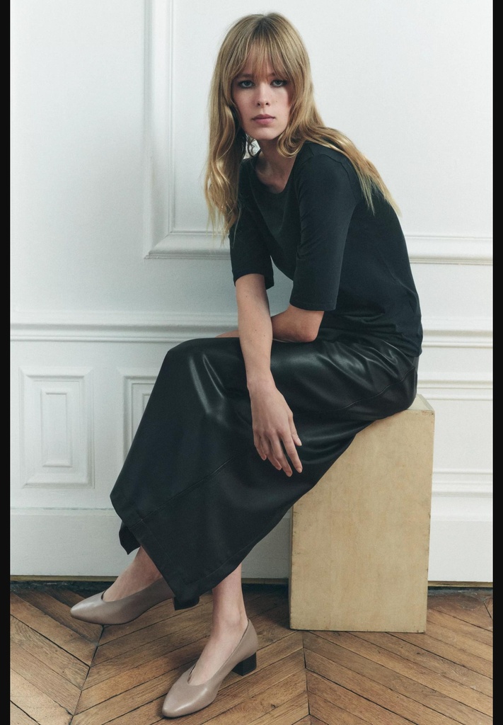 Кожаные туфли на высоком каблуке ZARA 1228/410