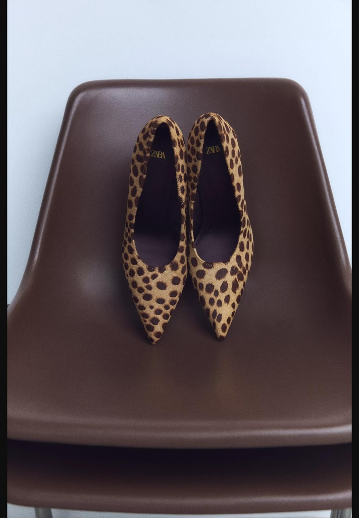 Кожаные туфли на высоком каблуке ZARA 3223/410