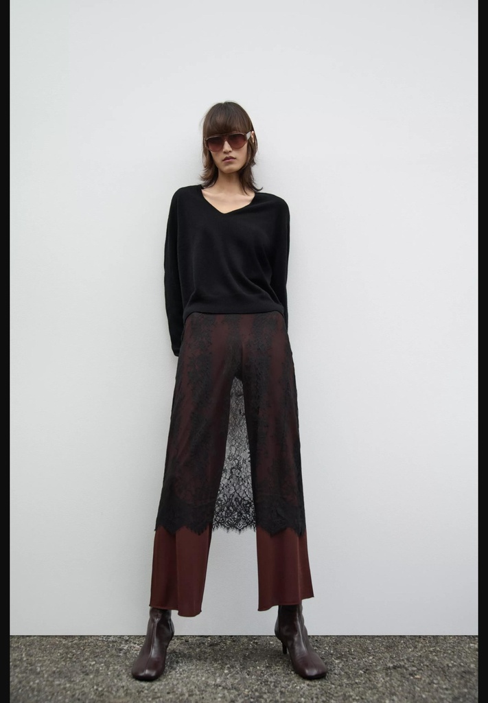 Контрастные кружевные брюки ZARA 2142/184