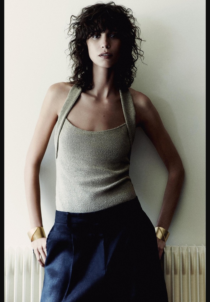 Мерцающий топ на бретельках ZARA 1165/627