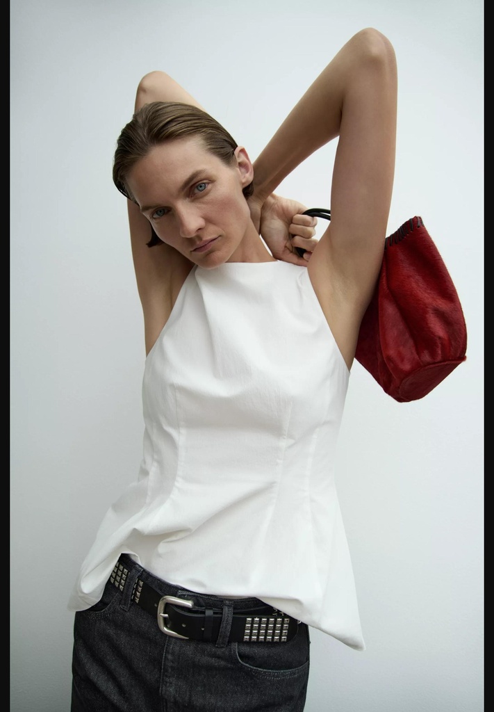 Мини-кожаная сумка-ведро ZARA 1736/255
