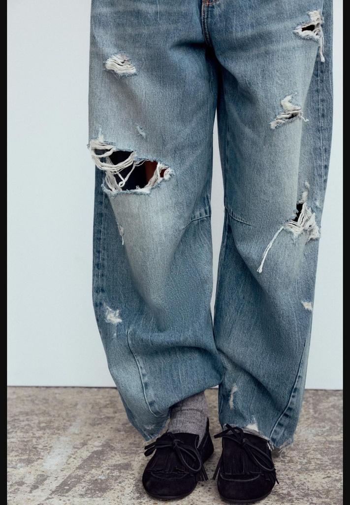 Мокасины с бахромой и пряжками ZARA 3554/410