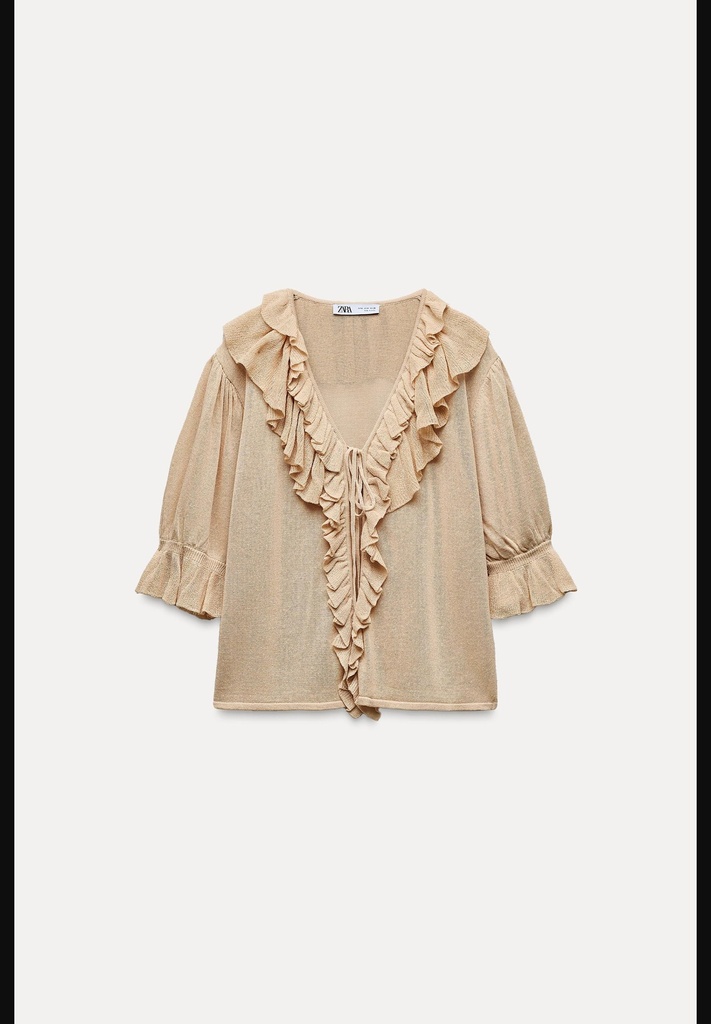 Облегающий вязаный топ с оборками ZARA 2142/131