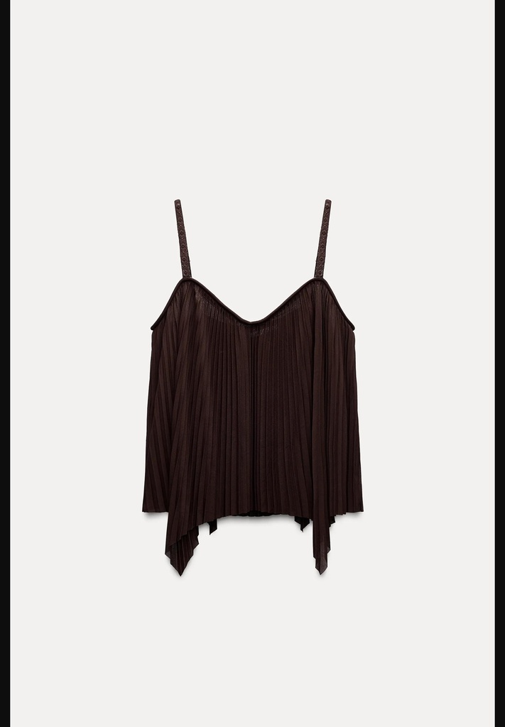Плиссированный топ на бретельках ZARA 4813/823