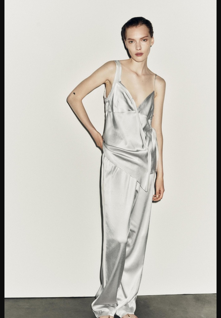 Прямые атласные брюки ZARA 1058/459