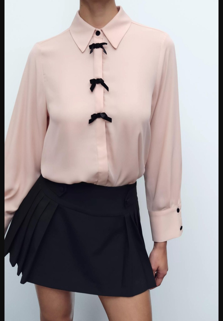 Рубашка с бархатным галстуком ZARA 1971/157