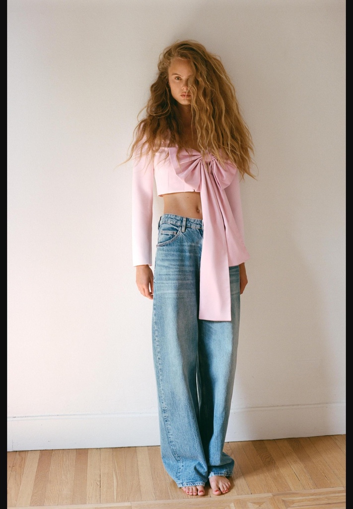 Укороченный блейзер с атласным бантом ZARA 2010/716