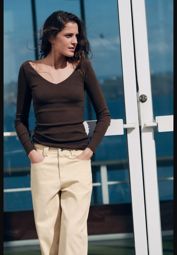 Футболка с длинным рукавом в рубчик ZARA 1044/628-2