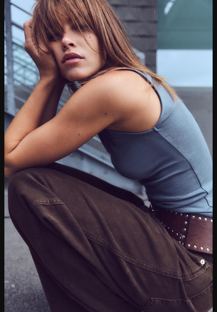 Хлопковый топ из модала ZARA 3641/842