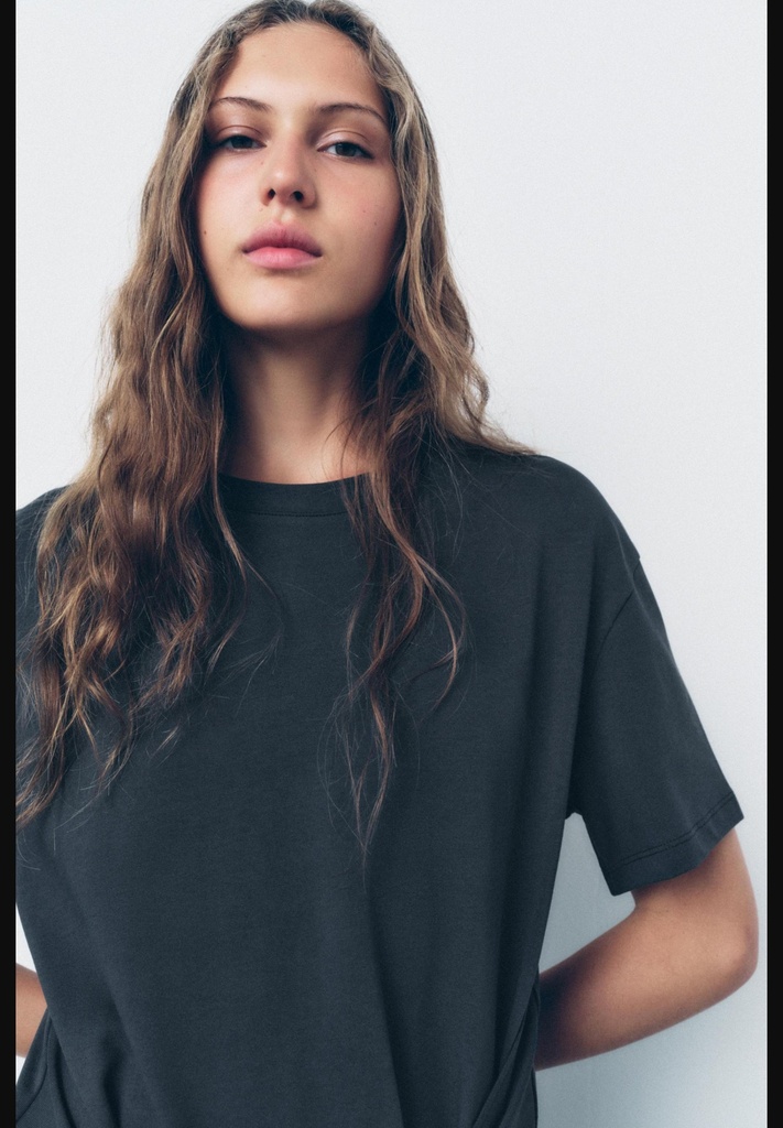 Хлопчатобумажная футболка с завязками ZARA 4087/460