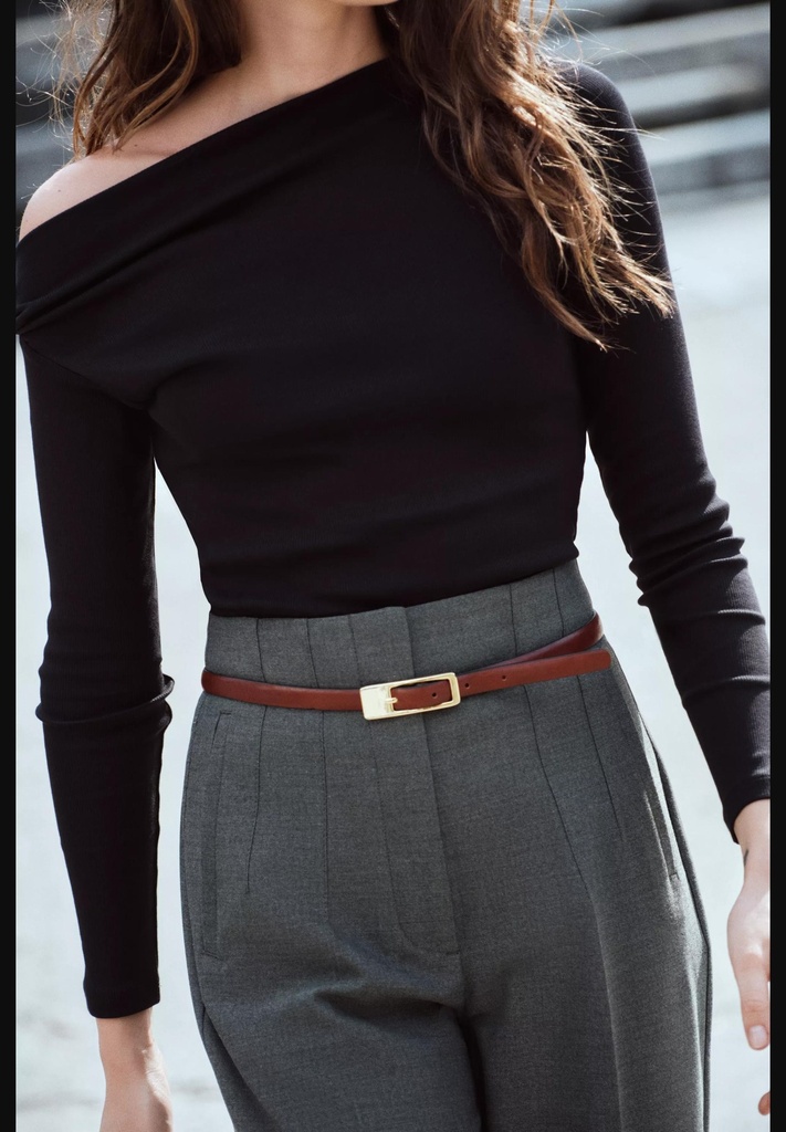 Асимметричная футболка в рубчик ZARA 4174/699