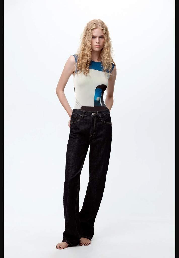 Боди из тюля с принтом рене магритта ZARA 4644/840