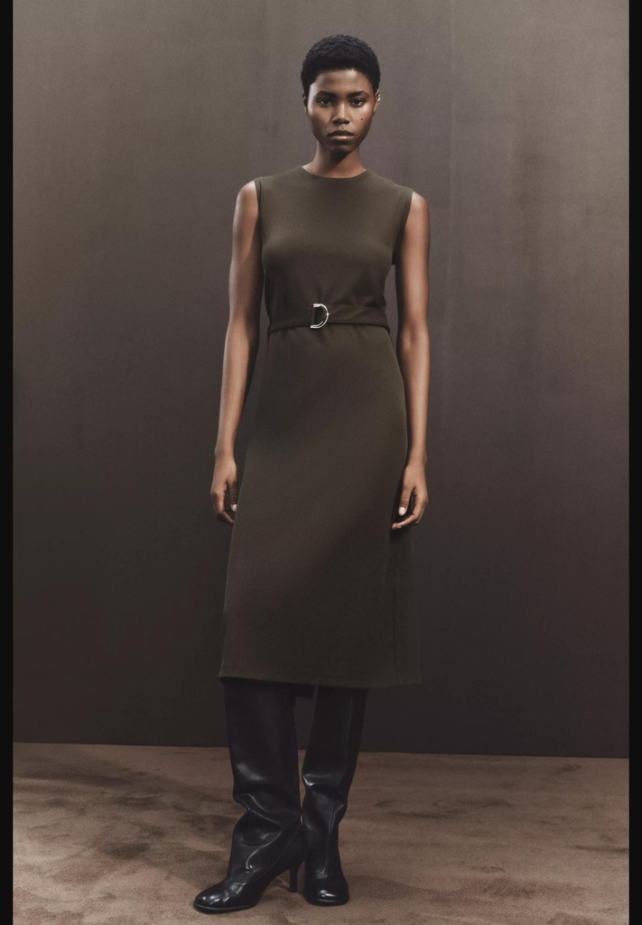 Платье средней длины с поясом ZARA 4886/476
