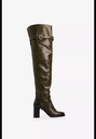 Кожаные сапоги на высоком каблуке ZARA 1016/410