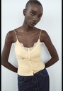 Топ в рубчик с кружевом и пуговицами ZARA 0085/801
