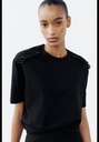 Футболка со стразами на плечах ZARA 1165/252