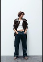 Выцветшая байкерская куртка из искусственной кожи большого размера ZARA 3427/706