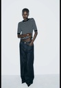 Базовый однотонный трикотажный топ с коротким рукавом ZARA 3433/006
