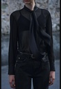 Блузка с атласной отделкой и завязками ZARA 3666/162