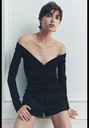 Вязаный драпированный топ с бусинками ZARA 3920/478