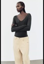 Выцветшая футболка в рубчик ZARA 4174/675-2