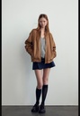 Куртка-бомбер из искусственной замши ZARA 4341/854