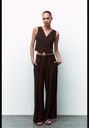 Брюки в складку с поясом ZARA 4661/505
