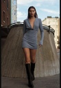 Драпированное платье с поясом ZARA 4772/268
