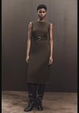 Платье средней длины с поясом ZARA 4886/476