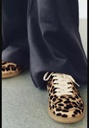 Кожаные кроссовки с животным принтом ZARA 5013/410