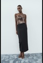 Боди из тюля с драпировкой и животным принтом ZARA 5039/261